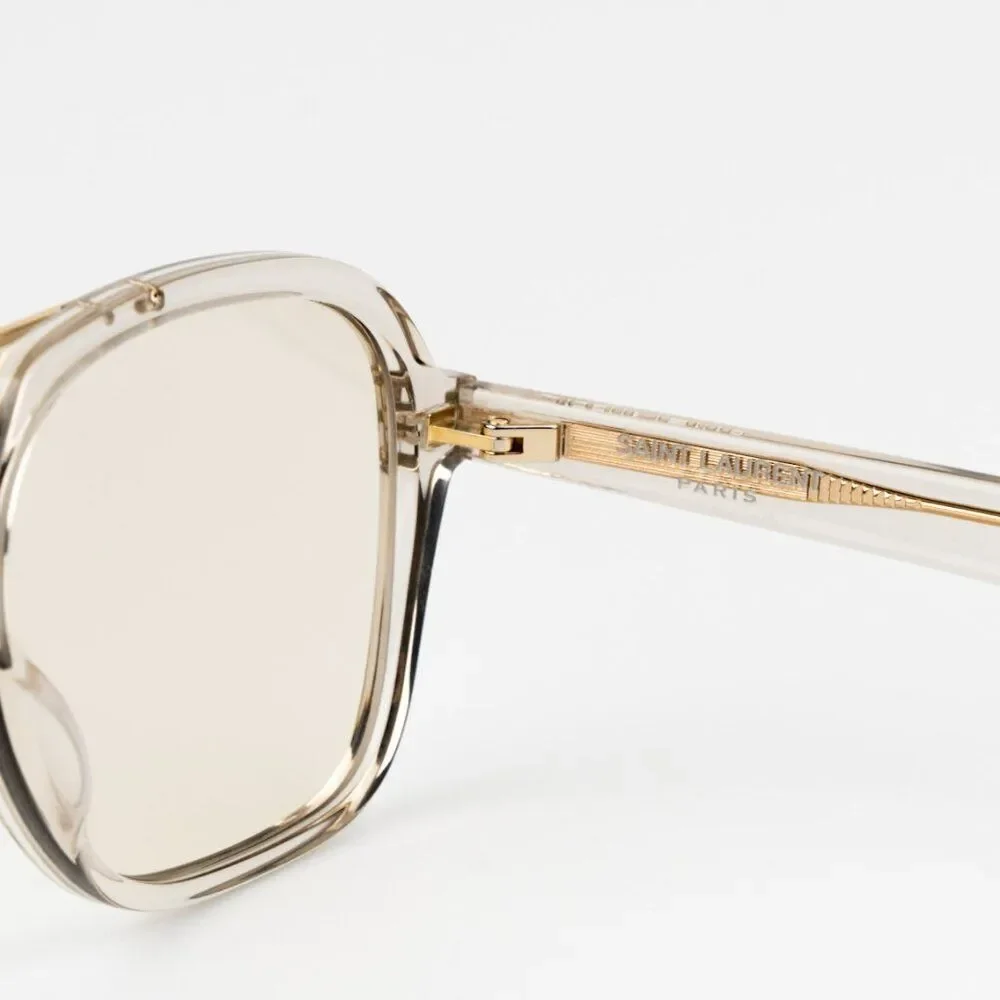 NEW Saint Laurent SL545 002 Beige Light Yellow Pilot Unisex Sunglasses